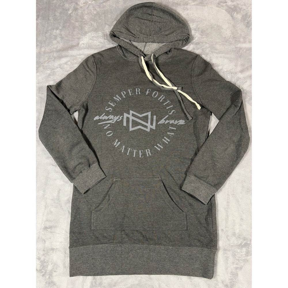 Independent Trading Co Semper Fortis Hoodie Dress Gray Graphic PRM65DRSC Medium